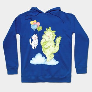 Cat meets with cute dragon Hoodie